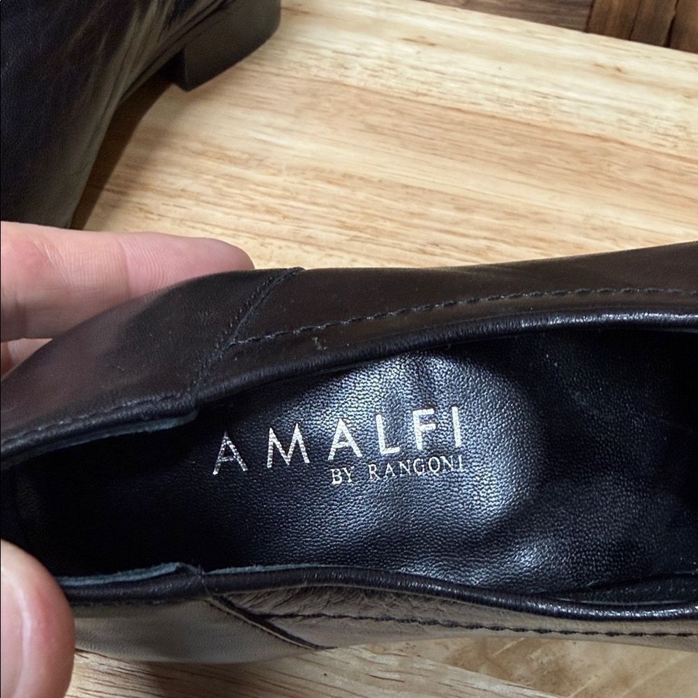 Amalfi Black Leather women’s Oxfords - Picture 3 of 5